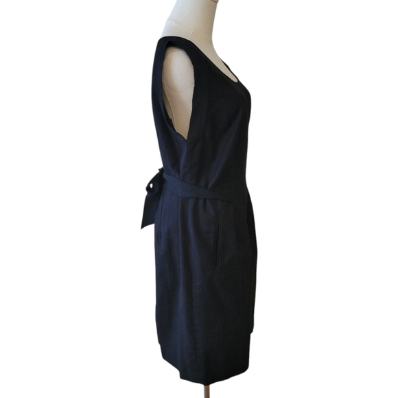 LOFT Black Cotton Linen Blend Sleeveless Dress Size 10 - Picture 3 of 5